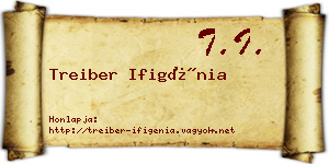 Treiber Ifigénia névjegykártya